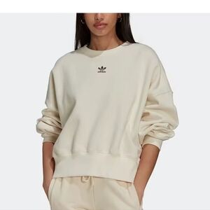 Adidas Women's Cream Crop Sweatshirt